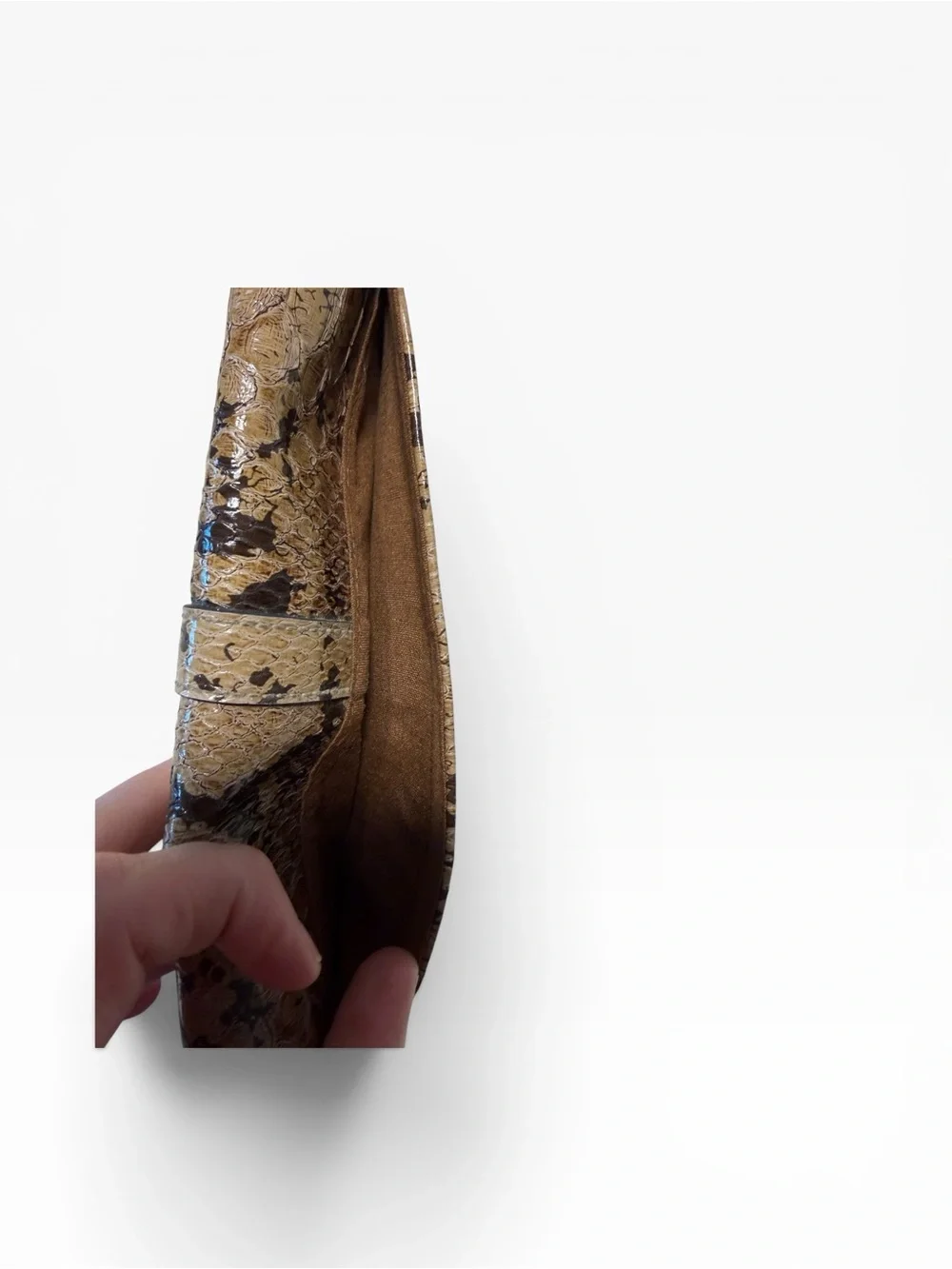 Y2K 90s Snake Skin Print Brown Clutch Wallet with Buckle Accent‎ coastal Cowgirl